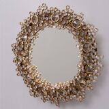 Palwa Crystal Back lid mirror, Hollywood Regency 1970s