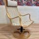 Swivel armchair and matching ottoman, Scandinavian design, 1960s.