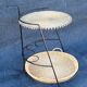 French iron and wicker bar cart from the 1950s