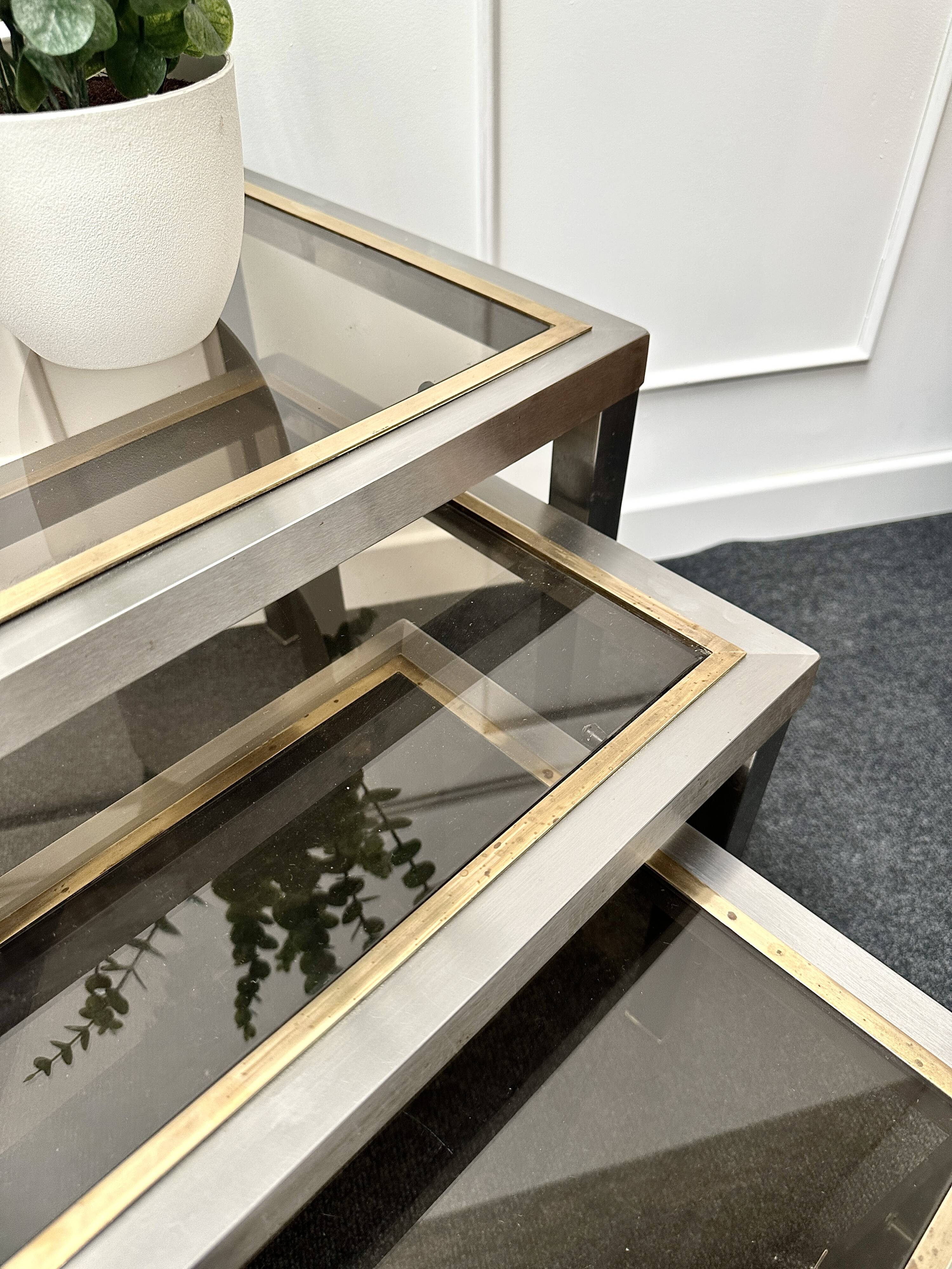 Smoked glass nesting coffee table