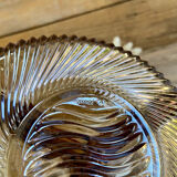 Plat en verre fumé vintage