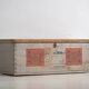 Antique grey trunk with floral details dated 1878 #26