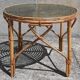 Rattan/bamboo coffee table (glass top)