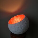 Handmade sphere lamp space age papier-mâché table lamp vintage design 70s contemporary