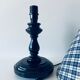 Pair of turned wooden bedside lamps