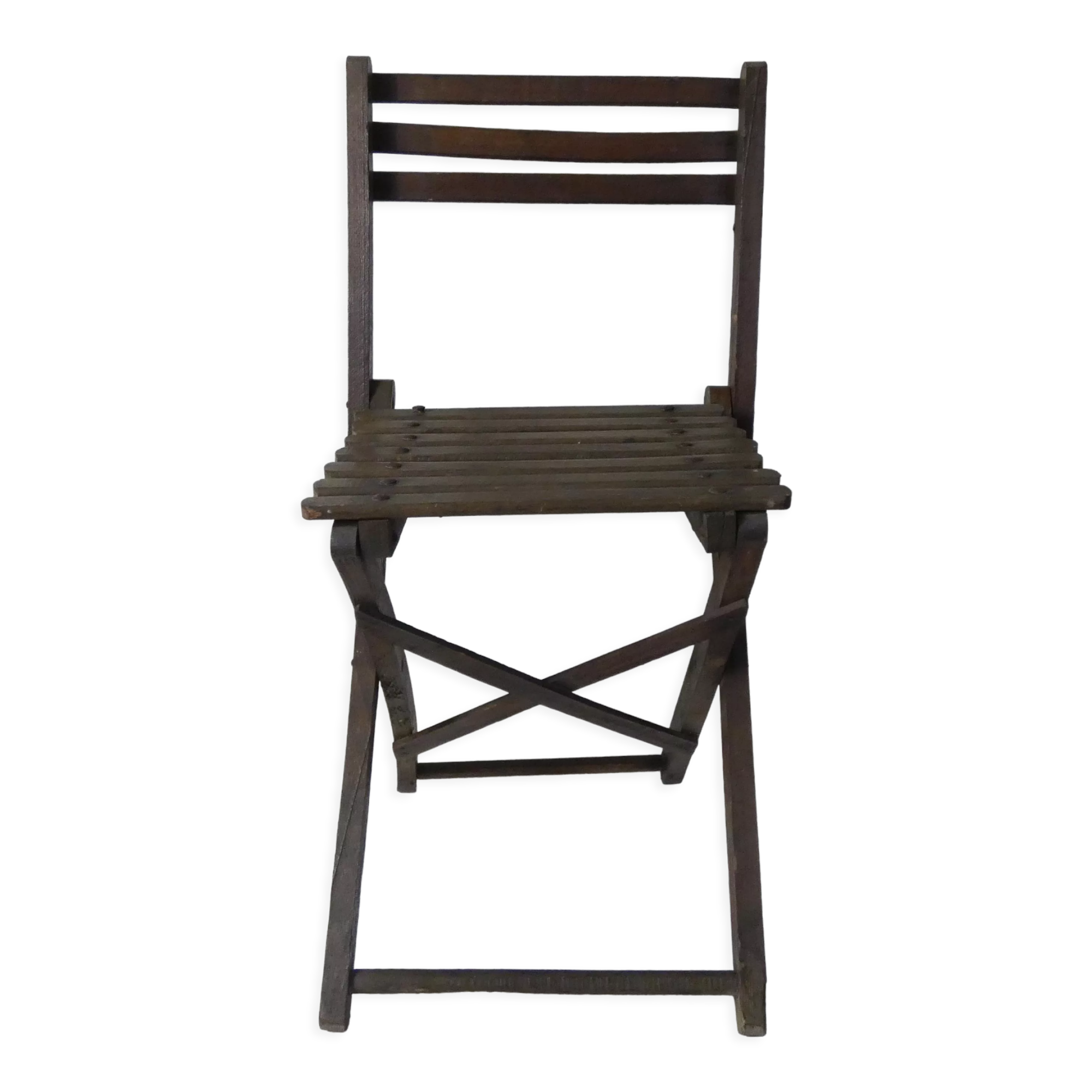 Old folding wooden chair for children