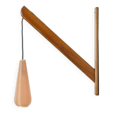 Solid pine gallows lamp, France, circa 1960