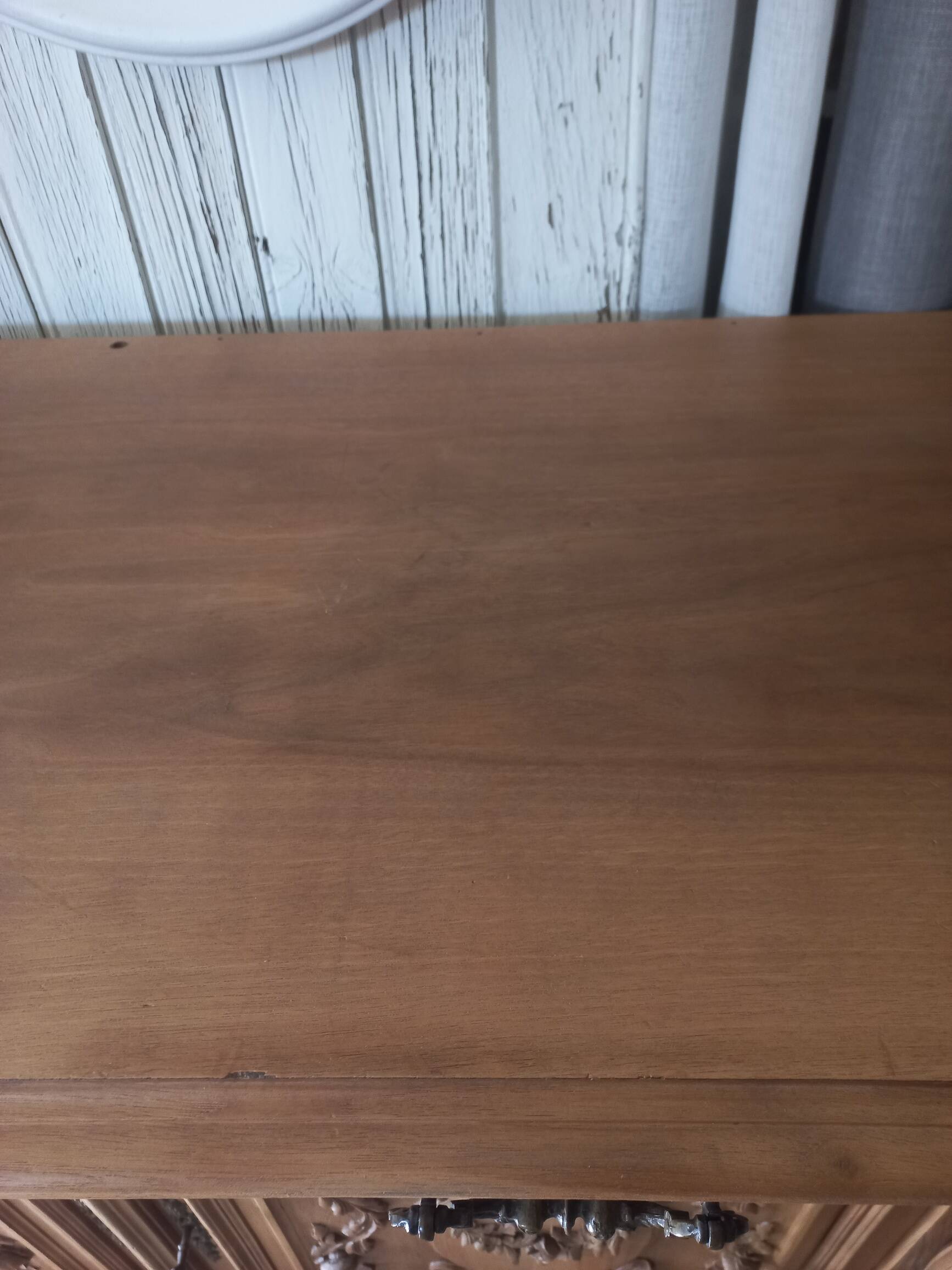 Old sandblasted walnut low sideboard