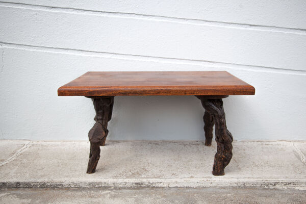 Table basse ceps de vigne et bois vintage