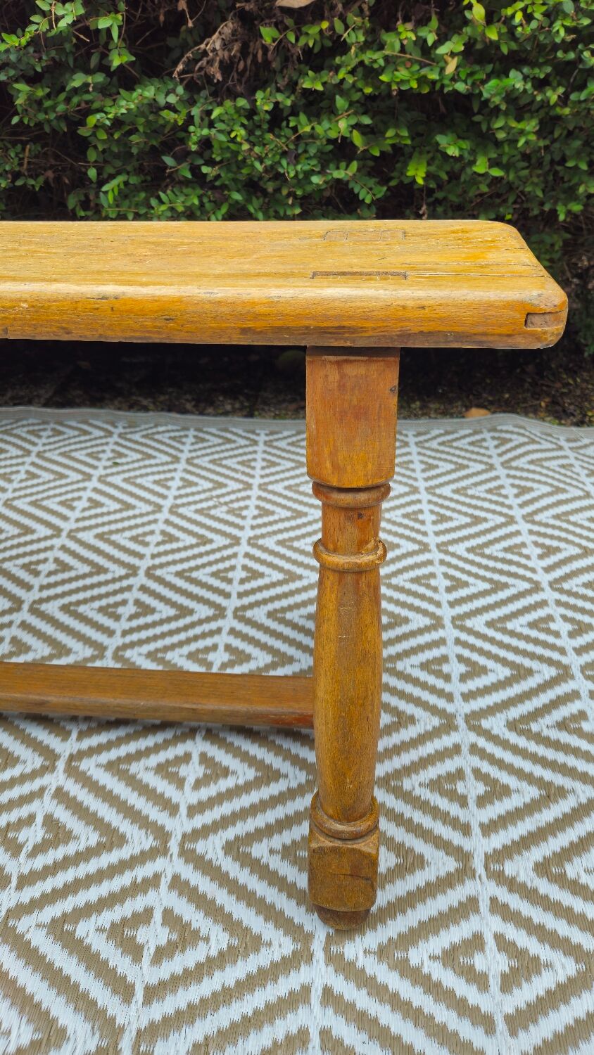 Antique walnut wood bench