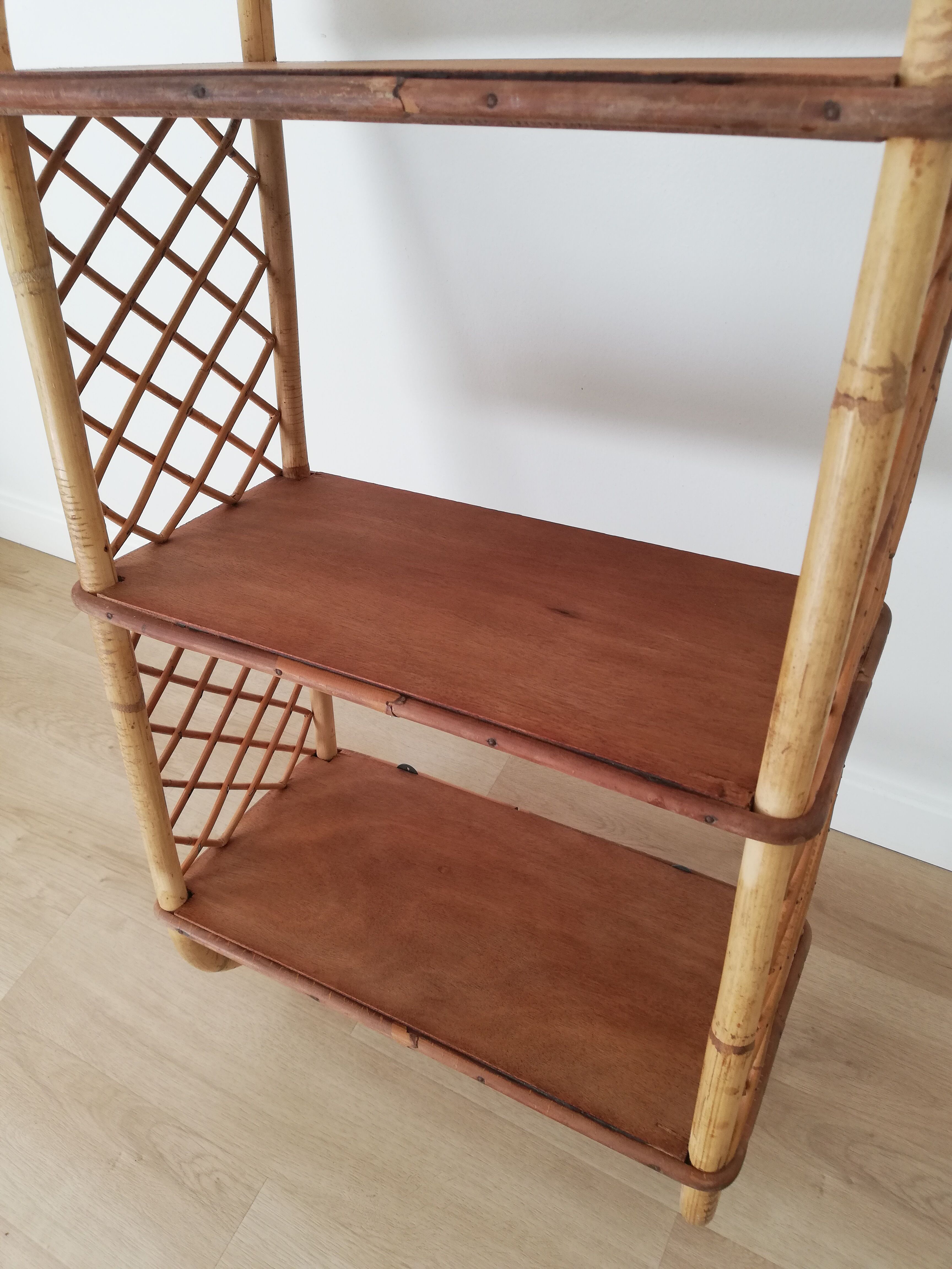 Vintage rattan shelf