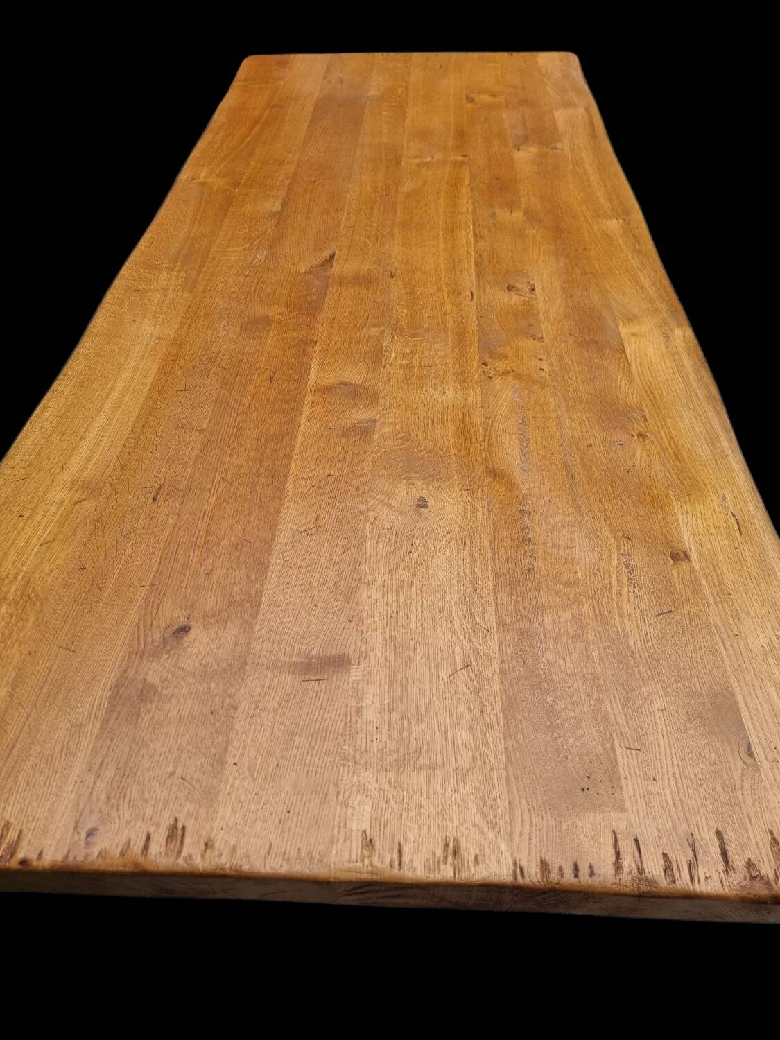 Brutalist farmhouse table with these 8 chairs.