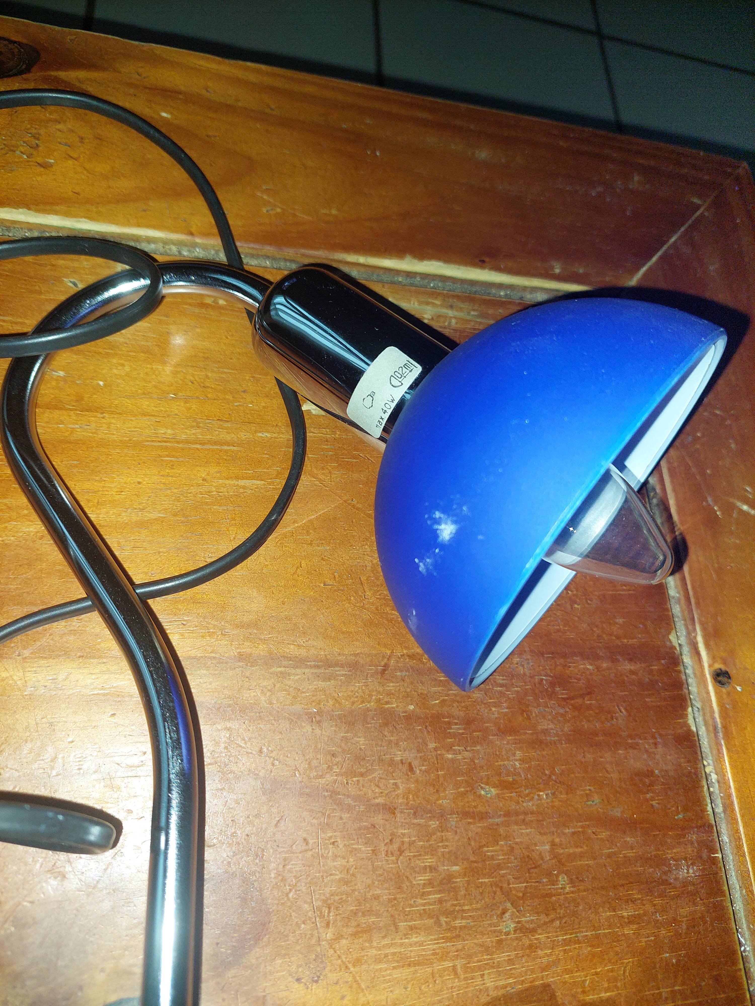 Table lamp chromed metal and glass globe used