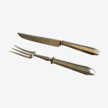 Couteau et fourchette de découpe
