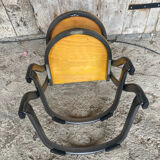 Pair of Chairs SOUVIGNET Model ELODIE Grey Metal & Wood Made in France