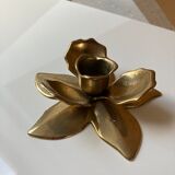 Brass flower candle holder