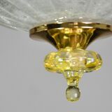 Florence, large size Murano clear transparent vintage glass ceiling light