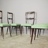 Set of 4 beech wood chairs from the 1950s