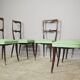 Set of 4 beech wood chairs from the 1950s
