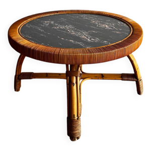 Table basse en rotin - look