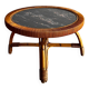 Rattan Bamboo Coffee table Marble top look