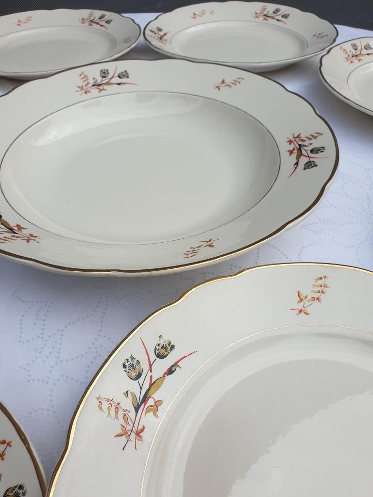 Set 8 plates and dish Villeroy & Boch Mettlach tulips 1940
