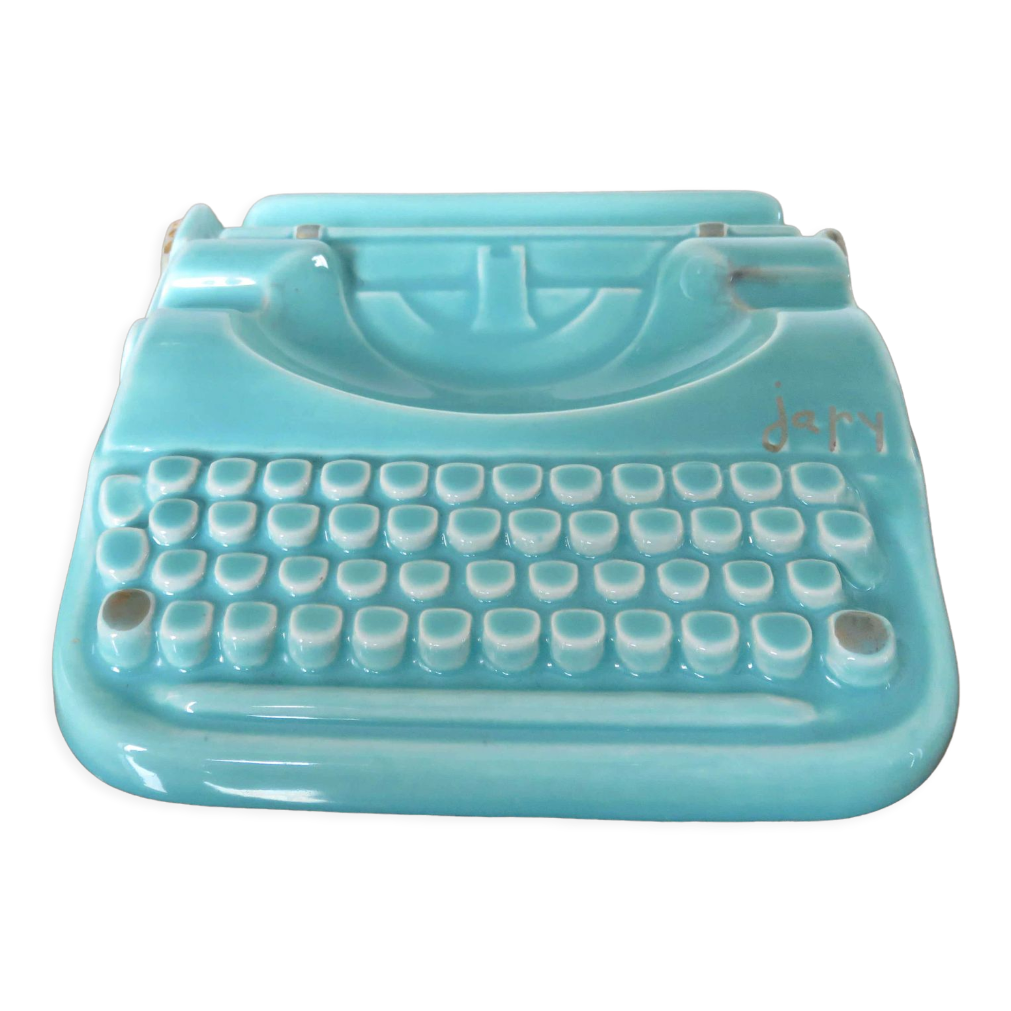 Ashtray japy machinę to write ceramic 50s 60s