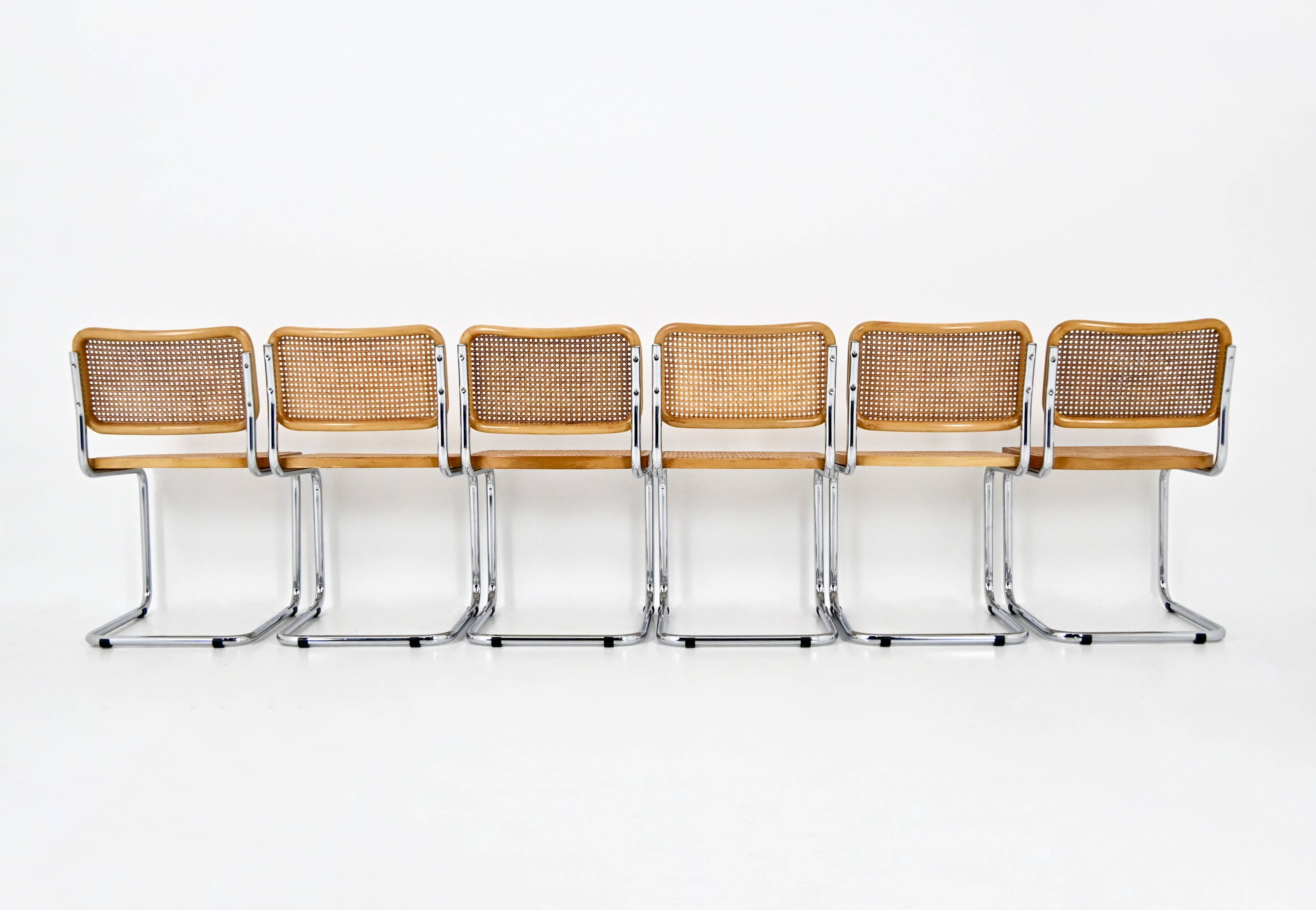 Set of 6 Style B32 Dining Chairs by Marcel Breuer