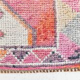 Rare Couloir Vintage Anatolie | Rose & Saumon Tones Runner Rug, 90x370 Cm