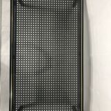 Table basse Pierre Vandel verre motif cannage noir