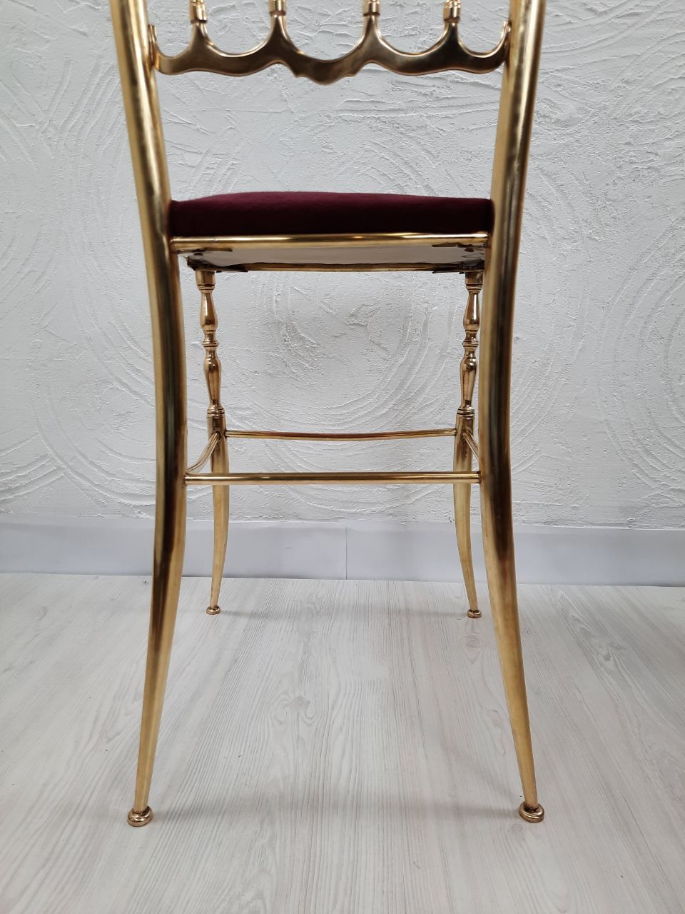 Pair of chiavarine chairs, brass