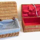 2 chanel boxes in vintage rattan