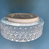 Plafonnier rond en verre ciselé