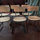 6 vintage design Formica and stainless steel chairs