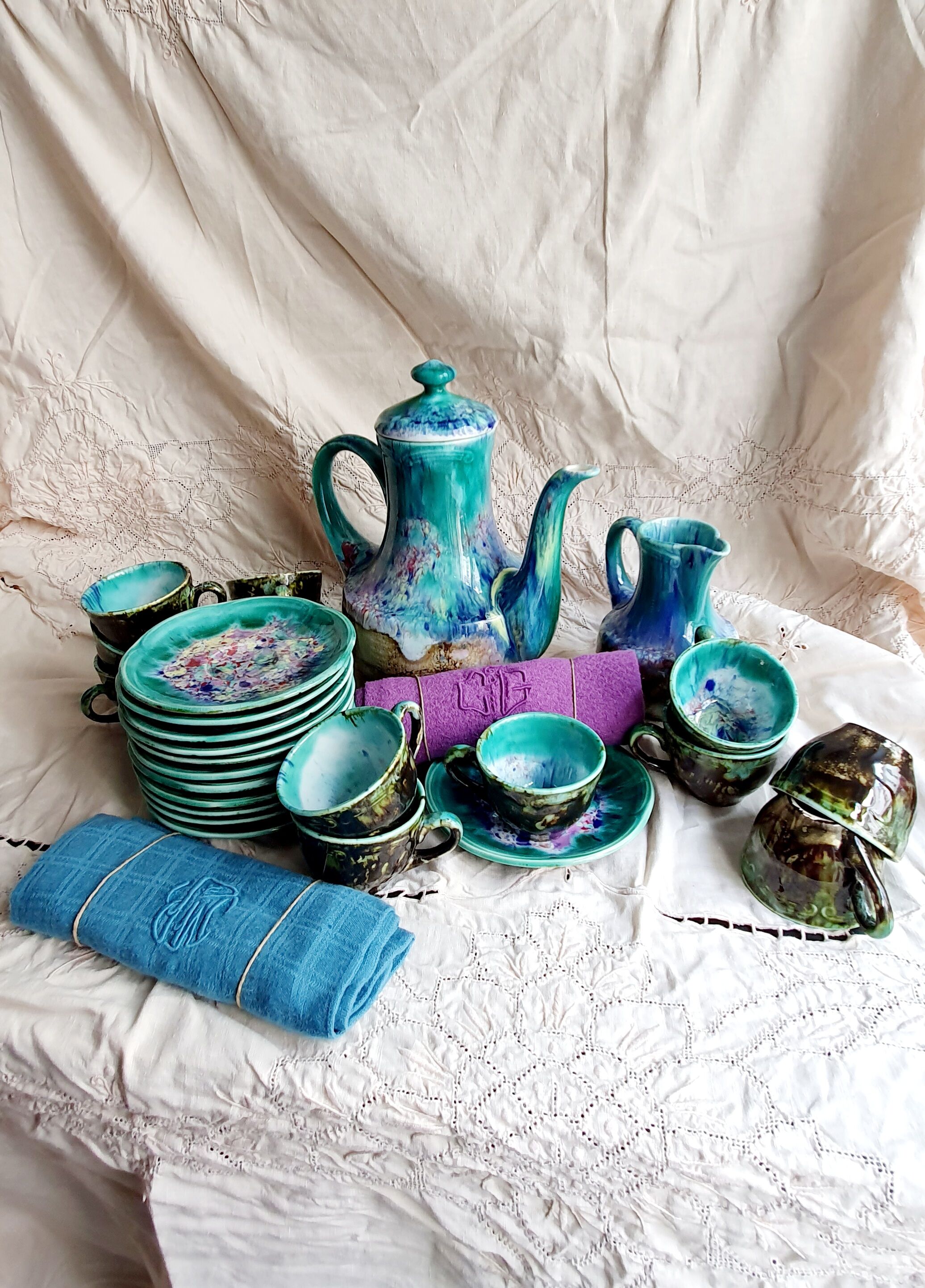 Coffee set signed Morvan 12 people