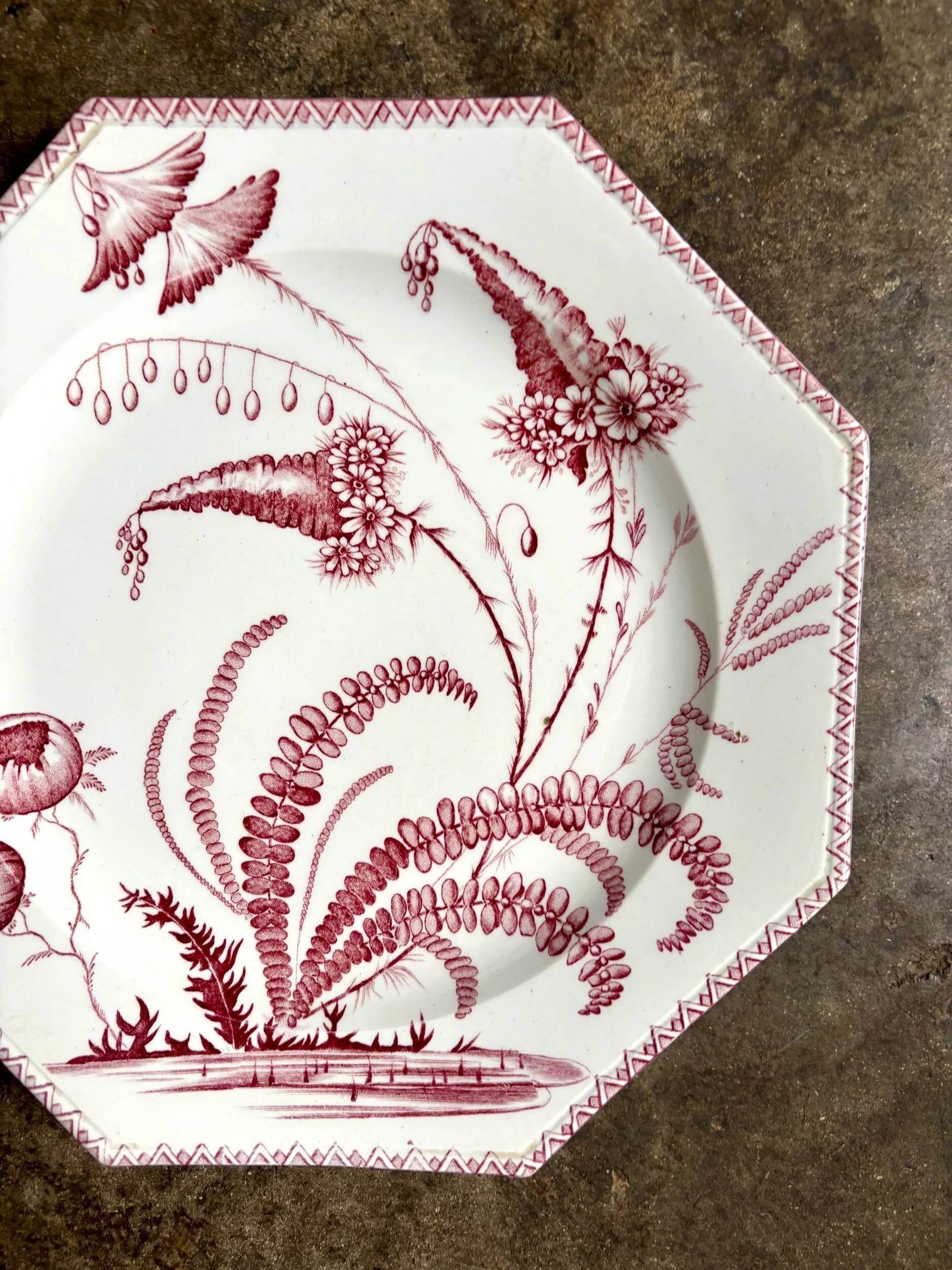 Small earthenware dish from Clairefontaine, "Indiana" service.