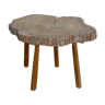 Coffee table, raw wooden pedestal, tree trunk