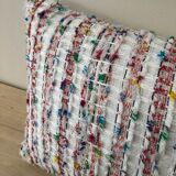 Red tweed cushion Malhia Kent