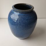 Cobalt blue glazed ceramic vase Signed Monogram NH? - H 21.5cm