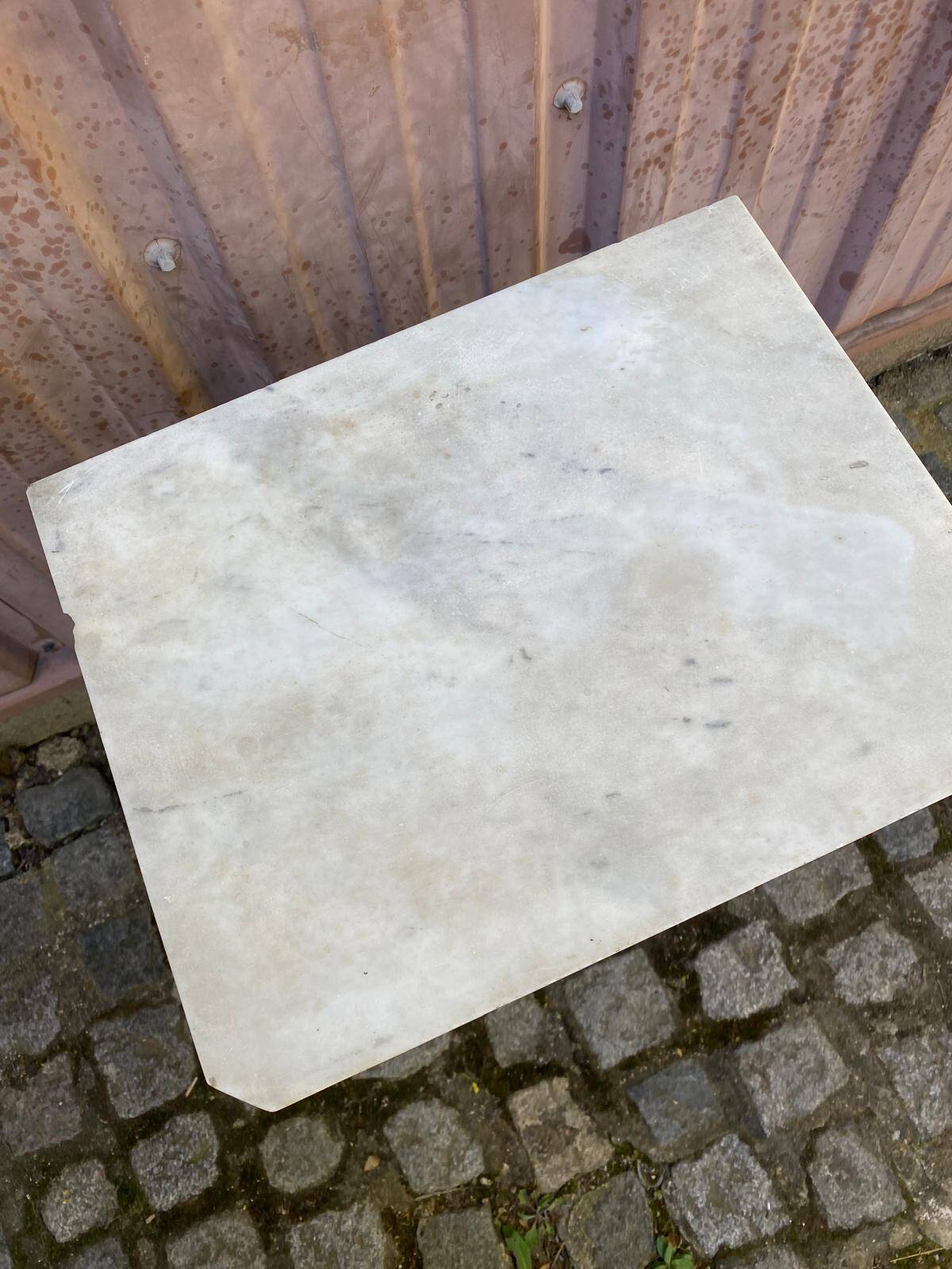 Table de chevet Louis Philippe acajou et marbre blanc du 19ème