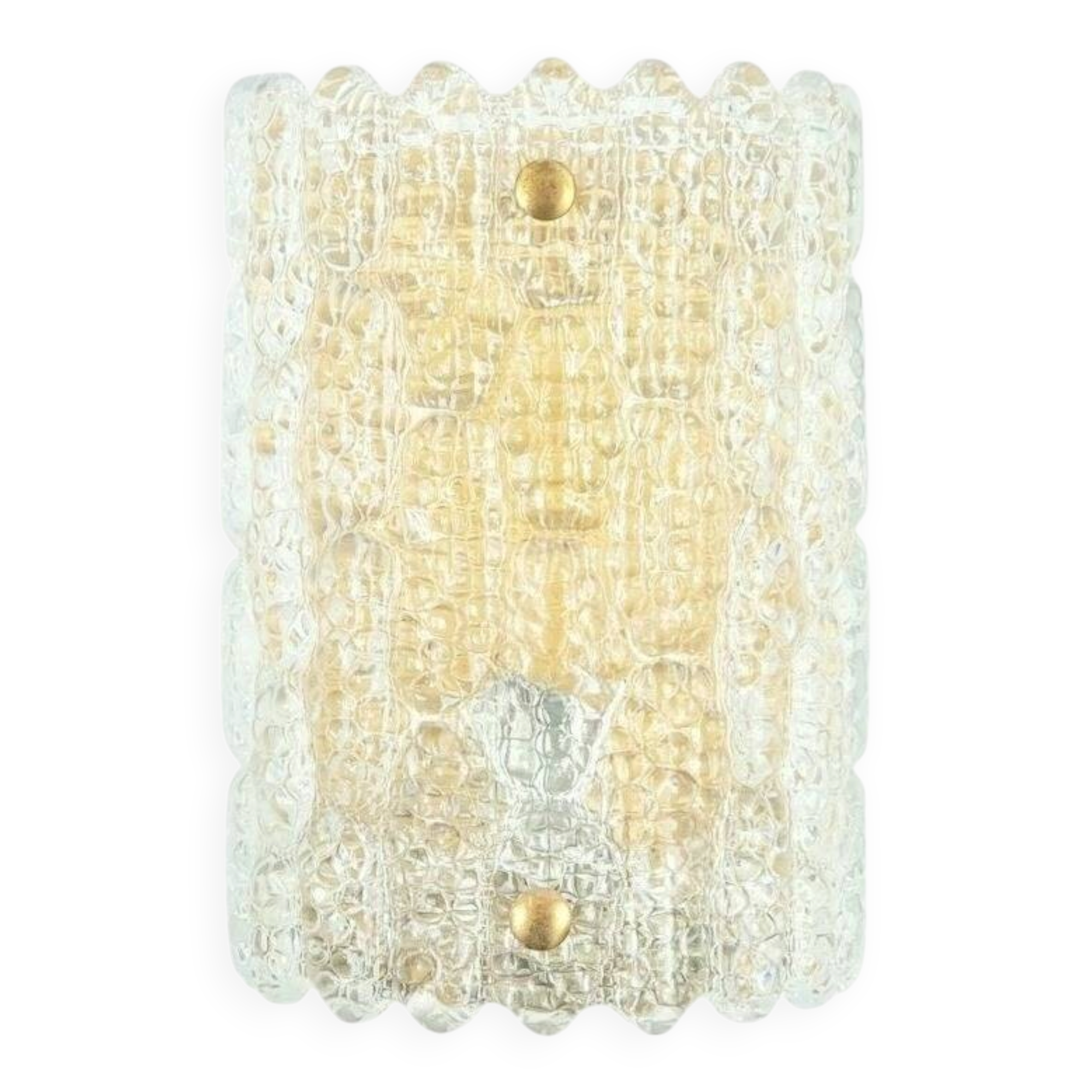 Scandinavian Glass & Brass Wall Light by Carl Fagerlund for Orrefors, 1960s