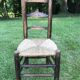 Pair of oak and straw chairs, 19th century period.