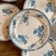 Set of 10 antique flat plates in ironstone, Royat from Sarreguemines.