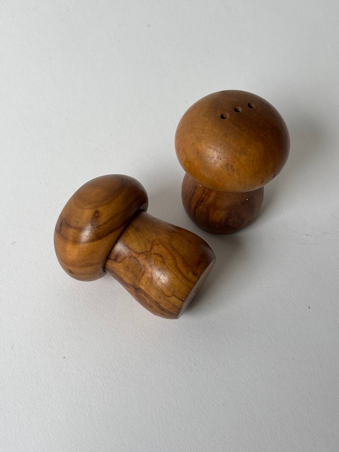 Wooden Mushroom Salt and Pepper Shakers