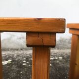 Old rustic vintage brutalist wooden stools