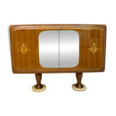 Vittorio Dassi Mid-Century Modern Italian Mahogany Cabinet Bar, 1950s
