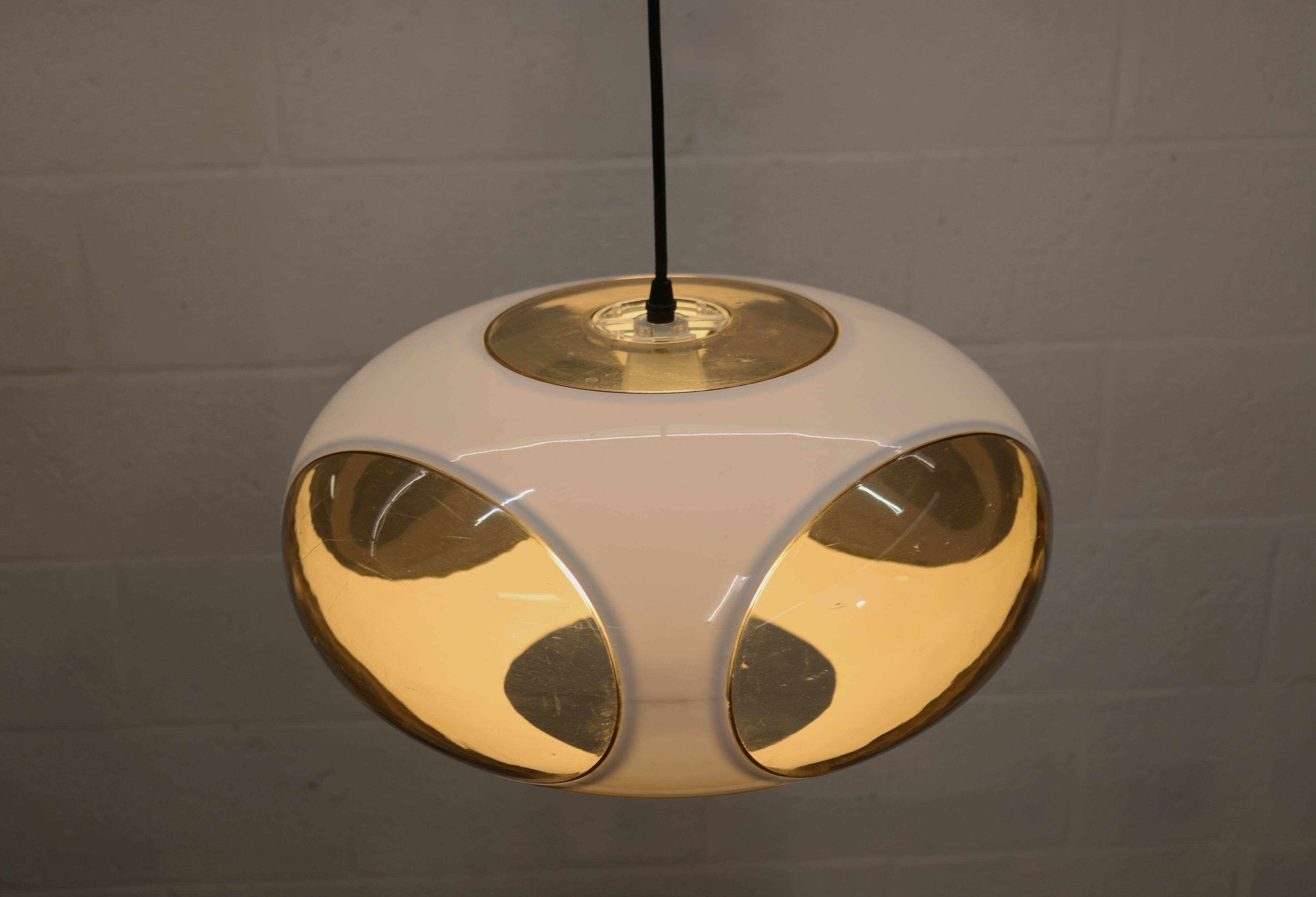 Lampe de plafond UFO à yeux de bug de l'ère spatiale *** Massive *** modèle blanc *** Belgique