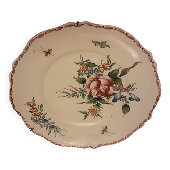 Assiette faience ancienne  emile teissier  fleurs insectes