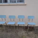 Kitchen table and 4 chairs in blue formica