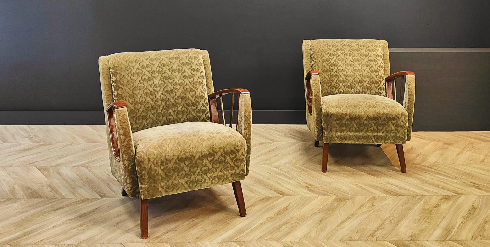 Two mid century armchairs